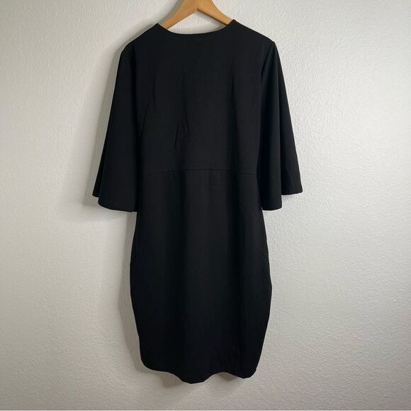 Boohoo Kimono Sleeves Wrap Over Dress Black Size 18 - Picture 6 of 6